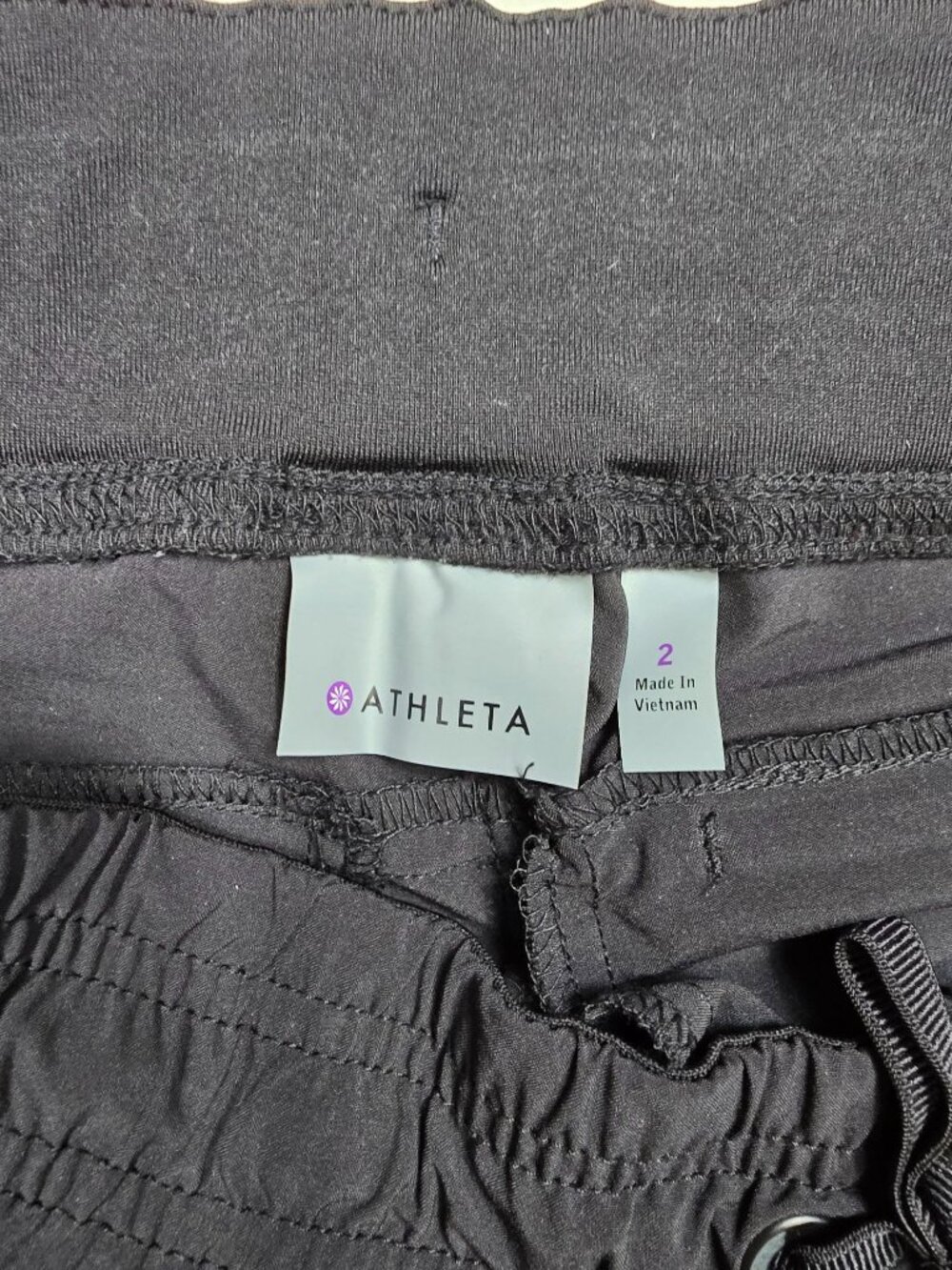 Athleta Womens Black Track City Pants Zippered Leg Elastic Waist Size 2 - Picture 2 of 9